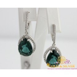 Серебряные женские серьги Мон Амур кварц 2200/1р